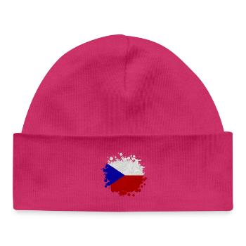 Tschechien Klecks / Geschenk Prag Flagge - Baby Organic Mütze - hot Pink - Vorne