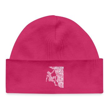 Mountaineers Boulder Climbers Climbing Rock Face - Baby Organic Beanie - hot pink - Front
