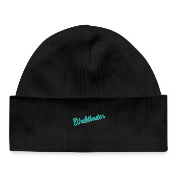 Waldbader Wald Waldbaden Bäume Natur Geschenk - Baby Organic Mütze - Schwarz - Vorne