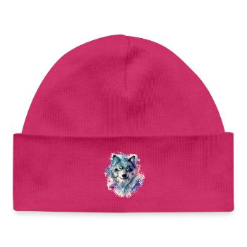Wolf im Norden - Baby Organic Mütze - hot Pink - Vorne