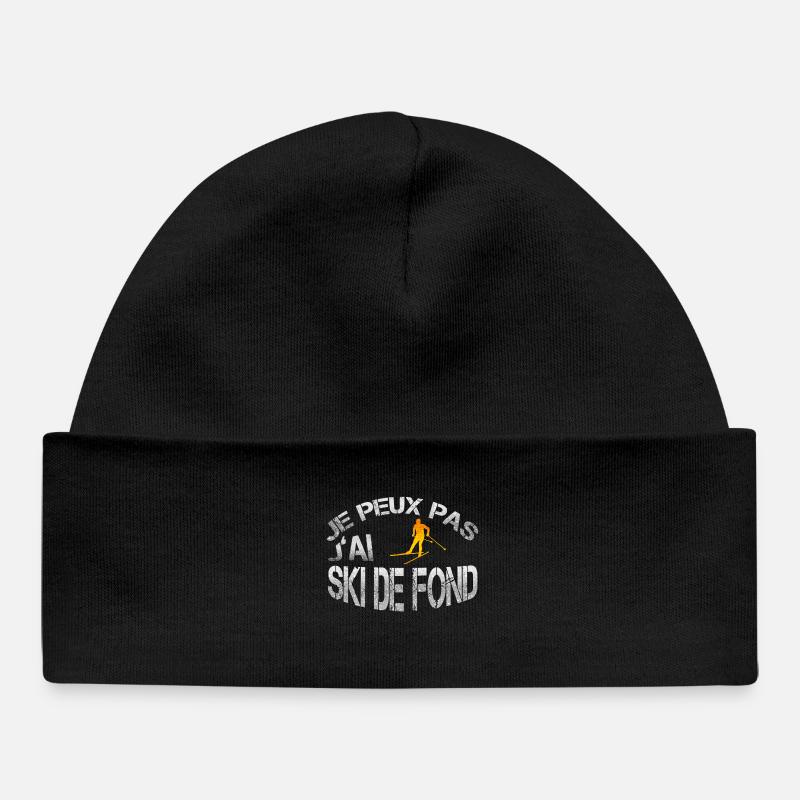 Ski de fond - Bonnet bébé bio - noir
