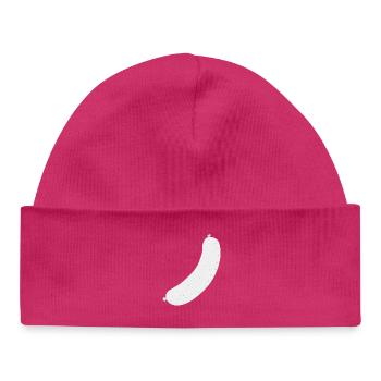 Brat Wurst sausage - Baby Organic Beanie - hot pink - Front