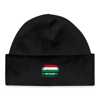 Ungarn Vintage Flagge - Baby Organic Mütze - Schwarz - Vorne