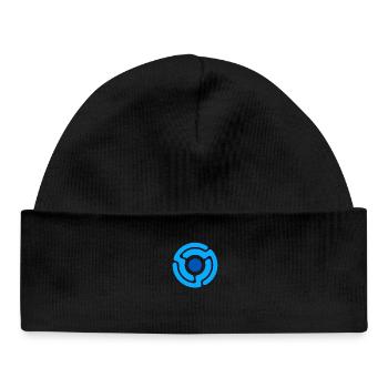 Blauer Kreisrhythmus Ornament - Baby Organic Mütze - Schwarz - Vorne