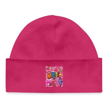 Festival de concert de rock rock hard rock punk hip hop - Bonnet bébé bio - hot pink - Devant