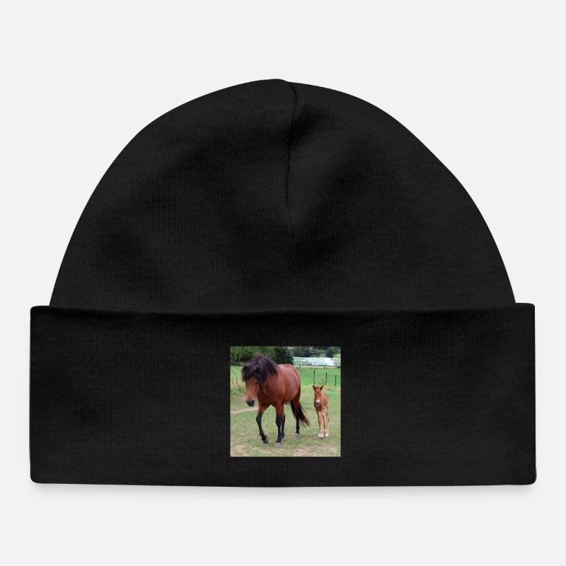 Affiche Cheval Cheval - Bonnet bébé bio - noir