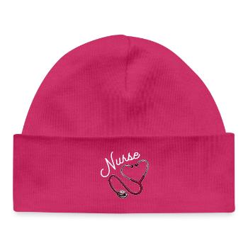 Infirmière soignante superviseur travailleur social - Bonnet bébé bio - hot pink - Devant