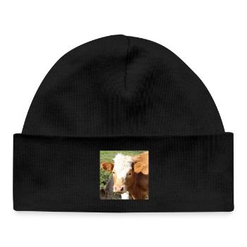 Affiche vache - Bonnet bébé bio - noir - Devant