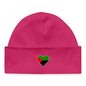 Herz rot grün schwarz Farbe Flagge Martinique - Baby Organic Mütze - hot Pink - Vorne