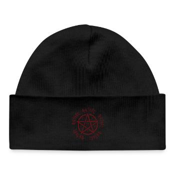 Motif pentagramme, futhark, goth, tenue d’Halloween - Bonnet bébé bio - noir - Devant