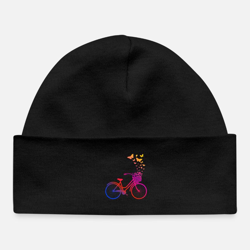 Vélo de femme, papillons de vélo - Bonnet bébé bio - noir