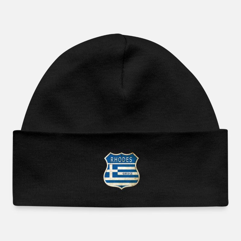 Rhodes Grèce Armoiries Drapeaux Design - Bonnet bébé bio - noir