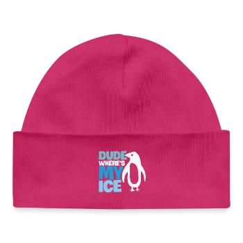 Pingouin Réchauffement climatique Changement climatique - Bonnet bébé bio - hot pink - Devant
