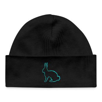 süße tierdesigns, stallhase, kaninchen konturen - Baby Organic Mütze - Schwarz - Vorne