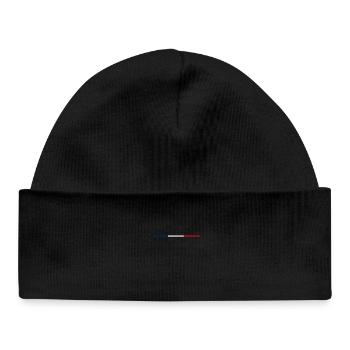 Tricolore en filigrane – Couleurs nationales françaises - Bonnet bébé bio - noir - Devant