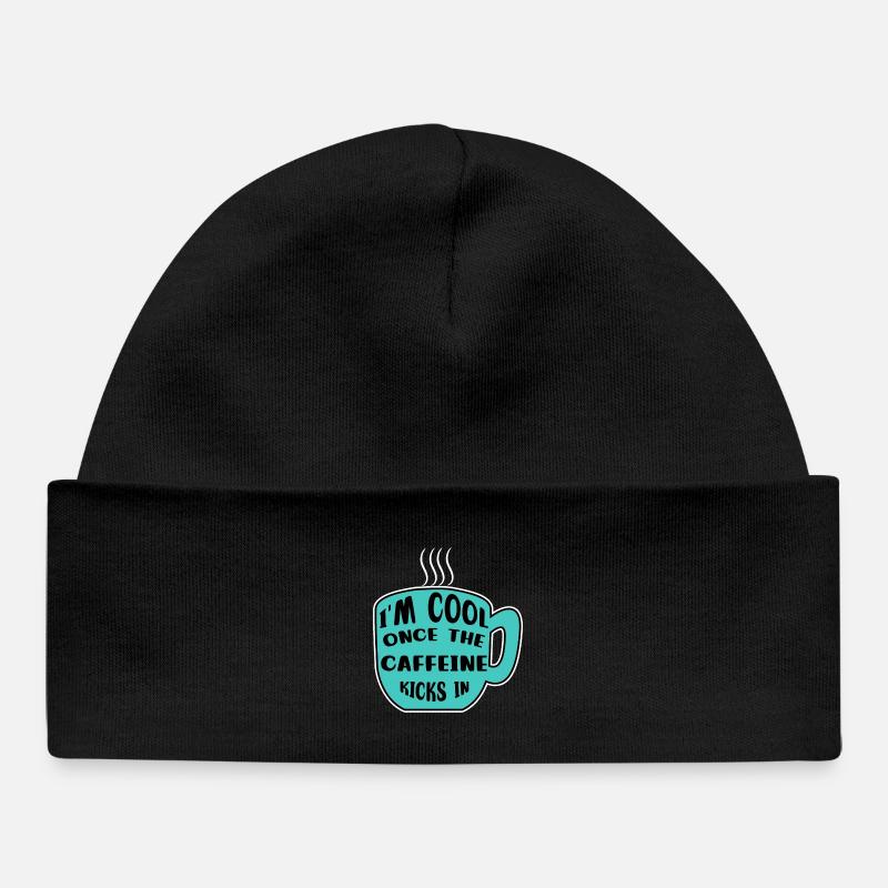 Caféine Coffee Drinker Coffee Cup Coffee Déclaration - Bonnet bébé bio - noir