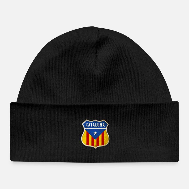 Armoiries de la Catalogne - Bonnet bébé bio - noir