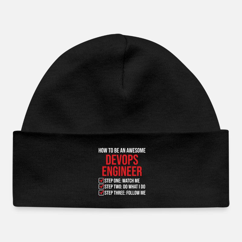 T-shirt de citation de motivation de l’ingénieur DevOps - Bonnet bébé bio - noir