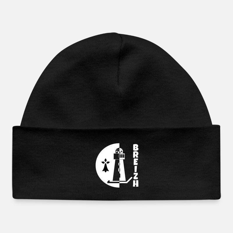 Bretagne, Breizh, celte - Bonnet bébé bio - noir