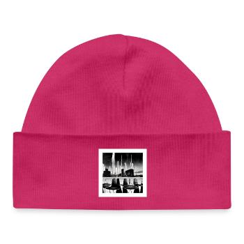 futuristic city scene in fifties style - Poster - Baby Organic Beanie - hot pink - Front