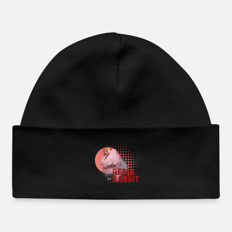Lapin rebelle - Bonnet bébé bio - noir