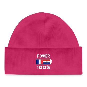 Paraguay and France Power 100% - Baby Organic Beanie - hot pink - Front