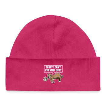 Sloth Chill Animal Statement Mammal Lazy - Baby Organic Beanie - hot pink - Front