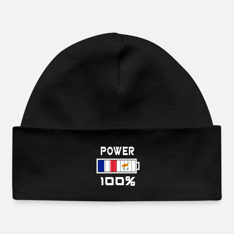 Chypre et France Power 100 % - Bonnet bébé bio - noir