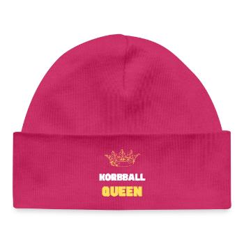 Korbball Queen goldene Krone - Baby Organic Mütze - hot Pink - Vorne