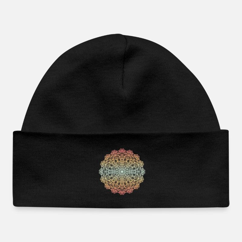 Mandala - Baby Organic Beanie - black