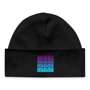 Miami Gradient Grid - Baby Organic Beanie - black - Front