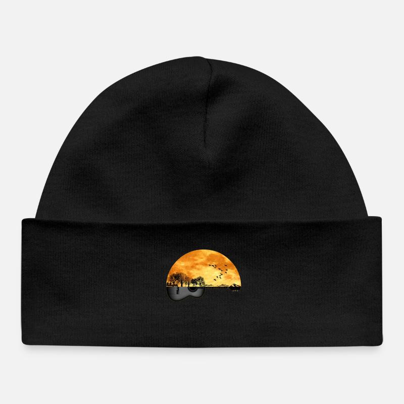 guitare nature - Bonnet bébé bio - noir