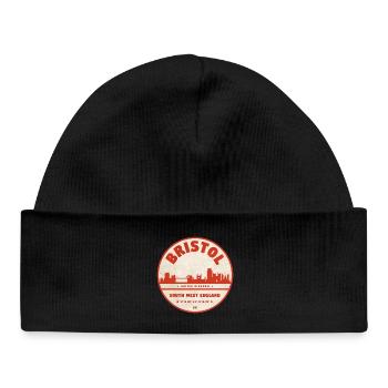 Bristol Skyline Retro Emblem - Baby Organic Beanie - black - Front