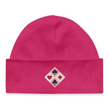 Couleurs de cartes à jouer vintage - Bonnet bébé bio - hot pink - Devant