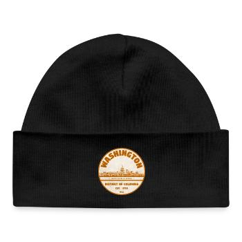 Washington DC Vintage Rundstempel - Baby Organic Mütze - Schwarz - Vorne