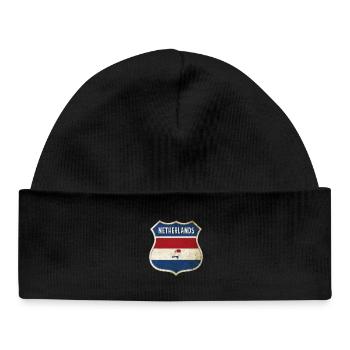 Design du drapeau des Pays-Bas - Bonnet bébé bio - noir - Devant