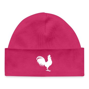 tierdesigns für alltag, hahnensilhouette - Baby Organic Mütze - hot Pink - Vorne