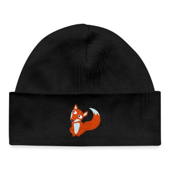 Fox Forest Animal Comic Smart Cool Nursery - Baby Organic Beanie - black - Front