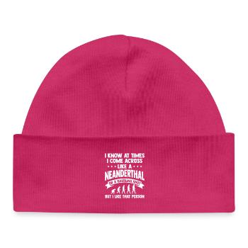 Neanderthal prehistoric paleoanthropology - Baby Organic Beanie - hot pink - Front