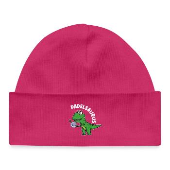 Padel Padelspiel Sport Spieler Dinosaurier Spruch - Baby Organic Mütze - hot Pink - Vorne