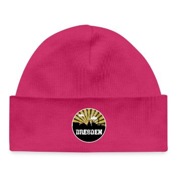 Dresden Skyline Home Game - Baby Organic Beanie - hot pink - Front