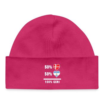 Argentine et Danemark 100% drapeau de génie - Bonnet bébé bio - hot pink - Devant