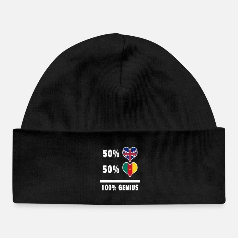 Cameroun et Grande-Bretagne 100% Genius Flag - Bonnet bébé bio - noir