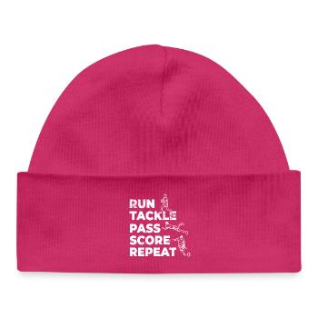 Horaire des joueurs de rugby - Bonnet bébé bio - hot pink - Devant