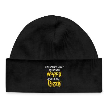 Happy Pizza - Baby Organic Beanie - black - Front