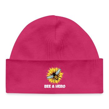 Erde Biene Statement Artenschutz Umwelt Natur - Baby Organic Mütze - hot Pink - Vorne