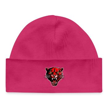 Panther Head Red - Baby Organic Beanie - hot pink - Front