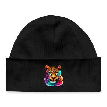 Leopard - Baby Organic Beanie - black - Front