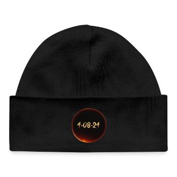 Solar Eclipse 2024 - Baby Organic Beanie - black - Front