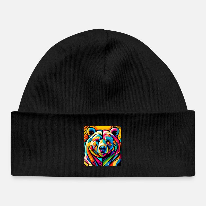 Ours - Bonnet bébé bio - noir
